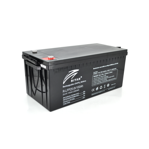Акумуляторна батарея Ritar LiFePO4 25,6V 100Ah 2560Wh BMS50A@8S ( 522 х 240 х 219 (224) ), 25,5kg Q1