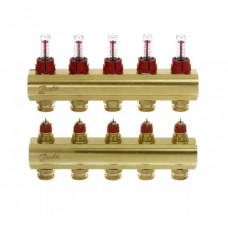 Розпод колектор Danfoss FHF 088U0525 (5+5 з ротаметрами)