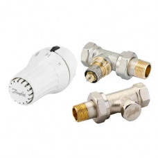 Комплект радіаторних терморегуляторів Danfoss RA-FN, RAS-C, RLV-S, прямий 1/2"
