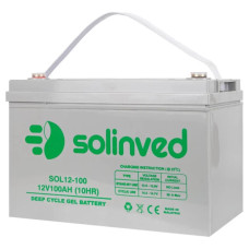 Акумуляторна батарея SOLINVED 100-12 GEL 12V 100 Ah (330 x 173 x 218), 30.4 kg Grey Q1/48